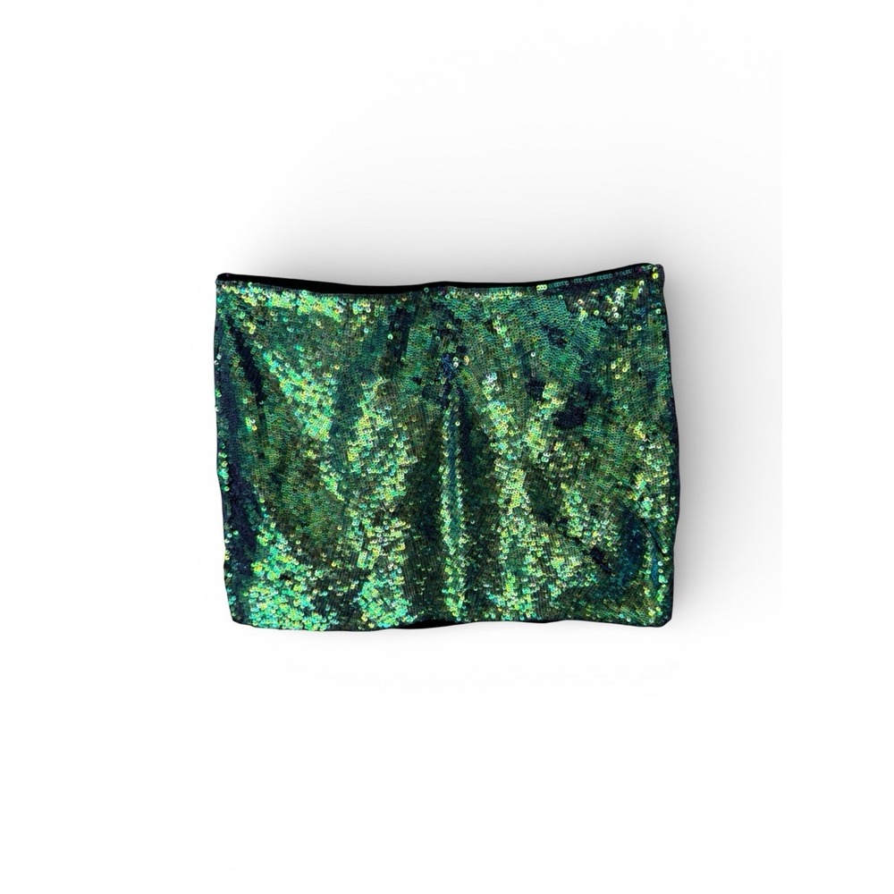 Armani Exchange Green/Blue Sequined Miniskirt 2 Maximalist Party Wedding‎ Event